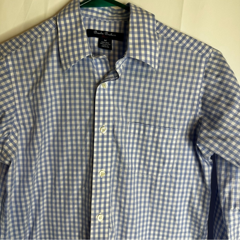 Brooks Brothers boys blue and white button up med - Picture 7 of 9
